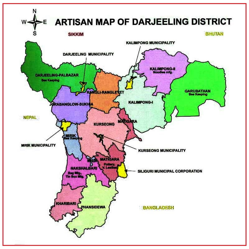 Map of Darjeeling District (West Bengal)