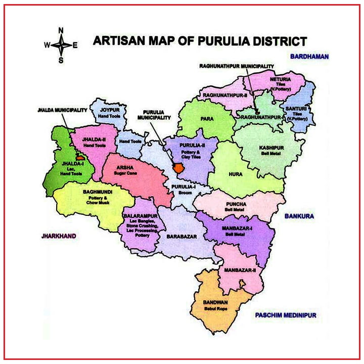 পুরুলিয়া জেলার মানচিত্র (Map of Purulia District)